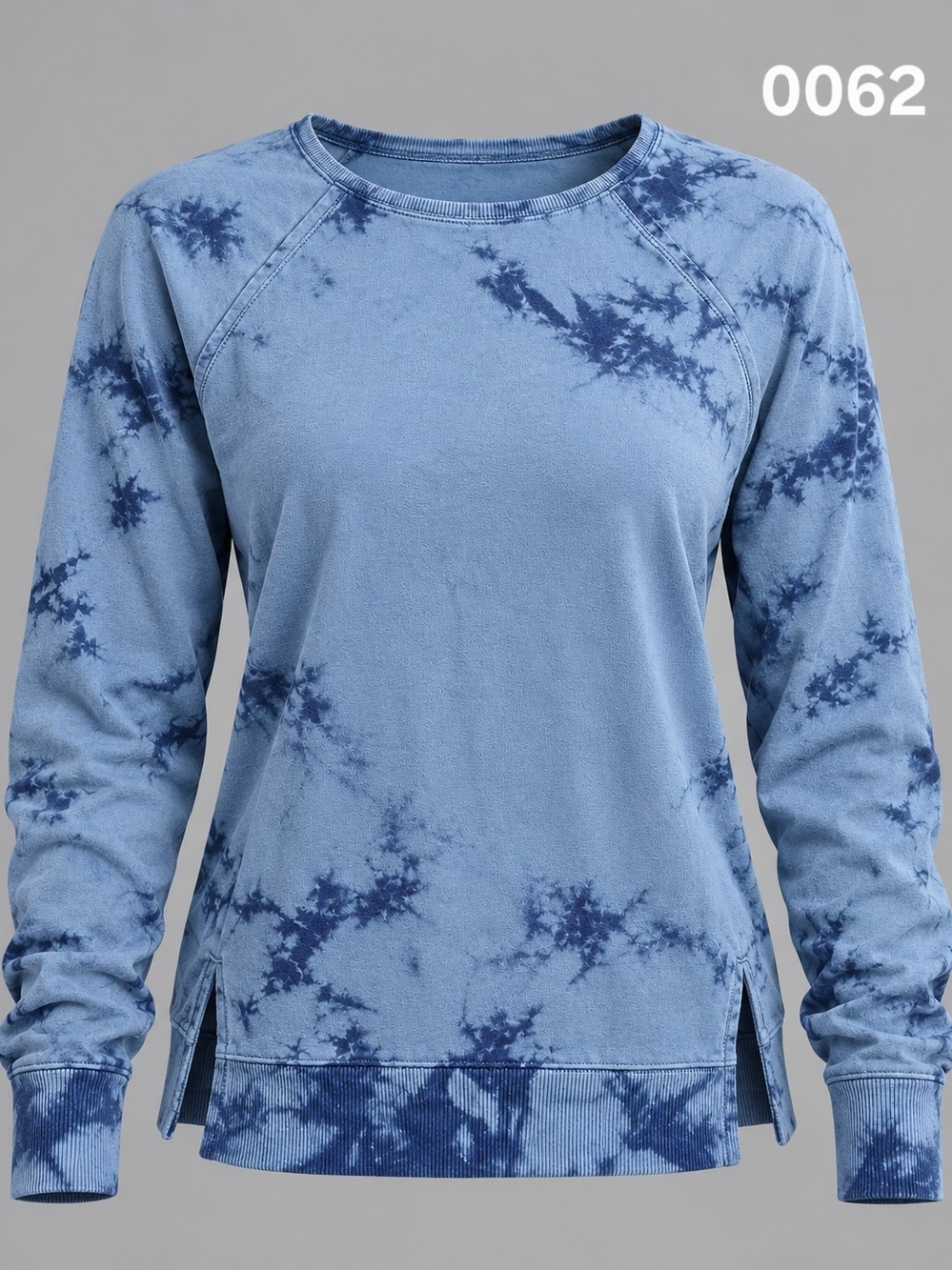 JoyLab Blue Tie-Dye Long Sleeve Activewear Top - Unsized (See Measurements)